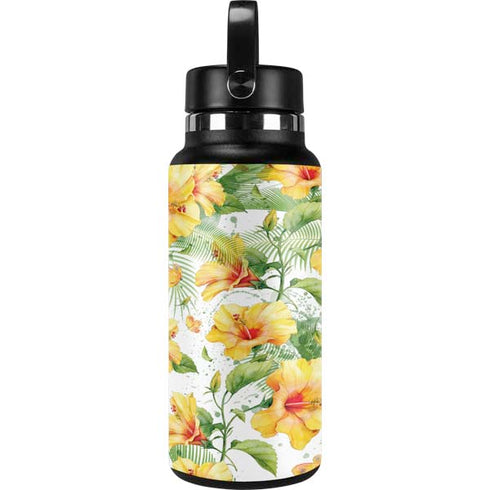 Yellow Hibiscus Hydro Flask 32oz Wide Mouth Skin